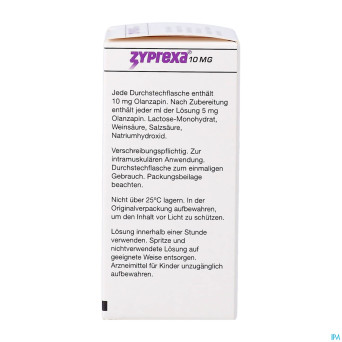 Zyprexa 10mg 1 fl pulv sol inj