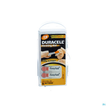 Duracell easytab pile auditive da13  6 orange