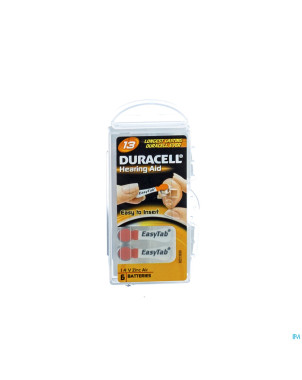 Duracell easytab pile auditive da13  6 orange