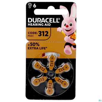 Duracell easytab pile auditive da13  6 orange
