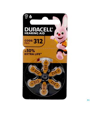 Duracell easytab pile auditive da13  6 orange