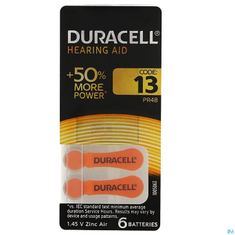 Duracell easytab pile auditive da13  6 orange