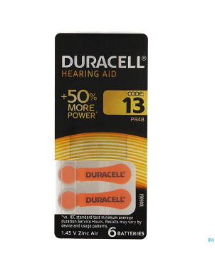 Duracell easytab pile auditive da13  6 orange