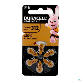 Duracell easytab pile auditive da312 6 brun