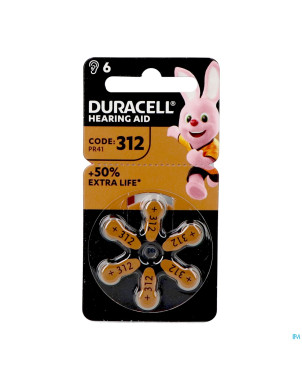 Duracell easytab pile auditive da312 6 brun