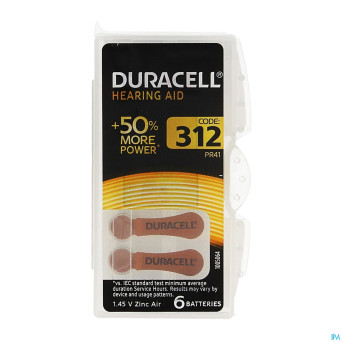 Duracell easytab pile auditive da312 6 brun