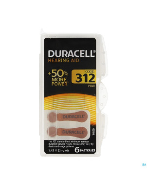 Duracell easytab pile auditive da312 6 brun