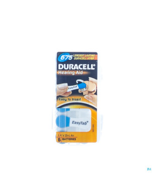 Duracell easytab pile auditive da675 6 bleu