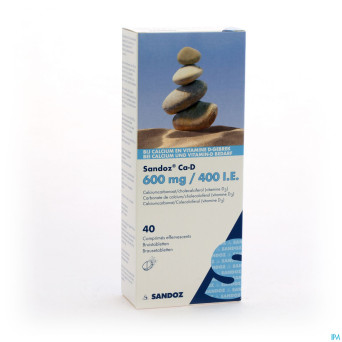 Sandoz ca d 600mg/400ie comp eff 40