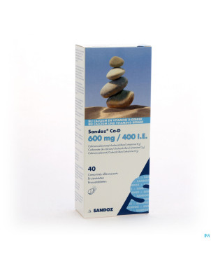 Sandoz ca d 600mg/400ie comp eff 40