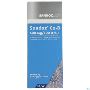 Sandoz ca d 600mg/400ie comp eff 40