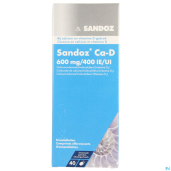 Sandoz ca d 600mg/400ie comp eff 40