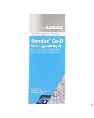 Sandoz ca d 600mg/400ie comp eff 40