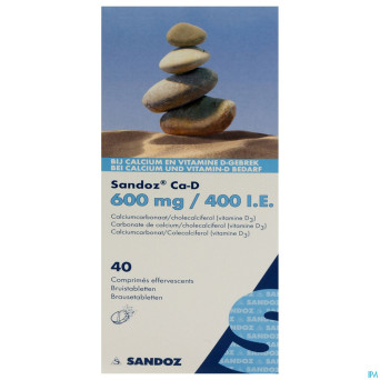 Sandoz ca d 600mg/400ie comp eff 40