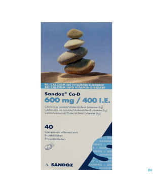 Sandoz ca d 600mg/400ie comp eff 40