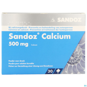 Sandoz calcium pulv sach 30x500mg