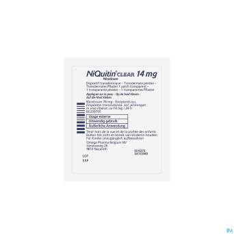 Niquitin clear patches 14 x 14 mg
