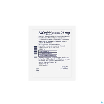 Niquitin clear patches 14 x 21 mg
