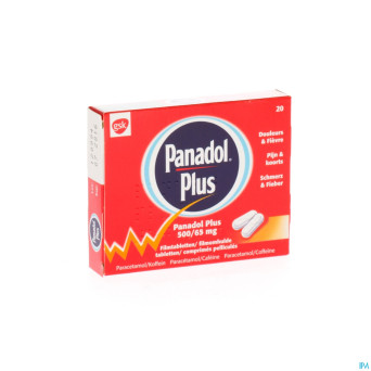 Panadol plus 500mg/65mg comp pell 20