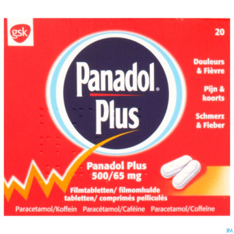 Panadol plus 500mg/65mg comp pell 20