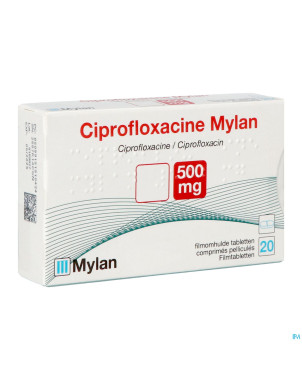 Ciprofloxacine viatris 500mg comp 20