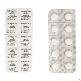 Bisoprolol teva 10mg tabl 100