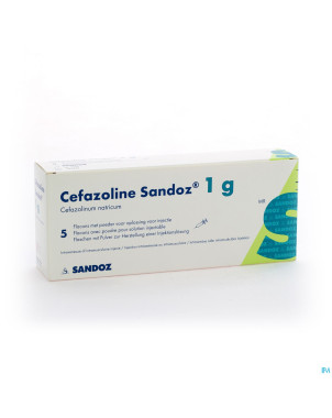 Cefazoline sandoz 1g pulv sol inj 5 fl x 1 g