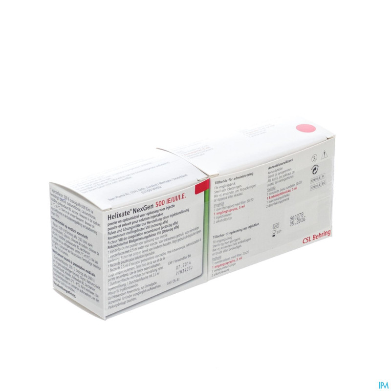 Helixate nexgen  500iu+2,5ml 1fl pulv+1fl sol inj