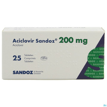 Aciclovir sandoz comp 25x200mg