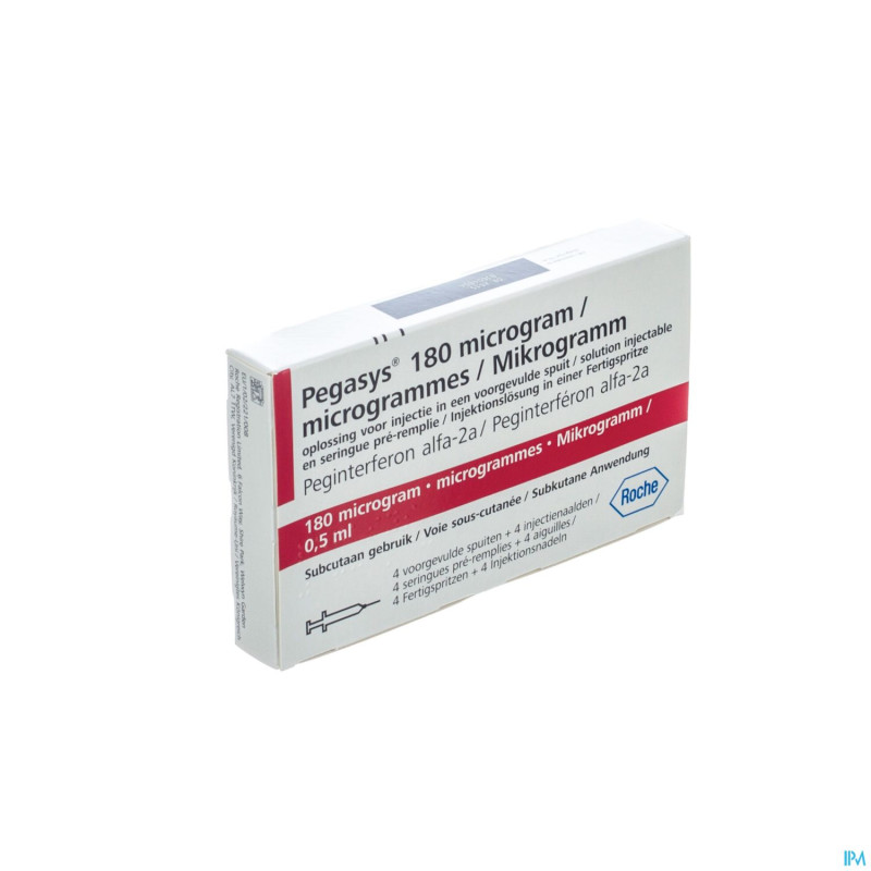 Pegasys 180mcg seringue preremplie  4x0,5ml