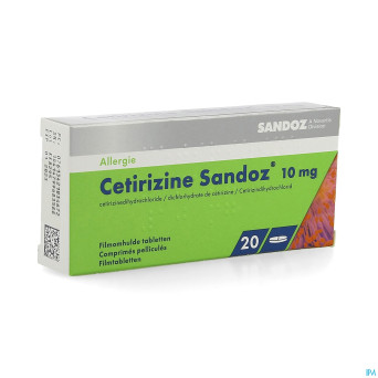 Cetirizine sandoz 10mg comp 20 x 10mg