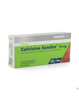 Cetirizine sandoz 10mg comp 20 x 10mg