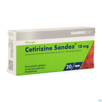 Cetirizine sandoz 10mg comp 20 x 10mg