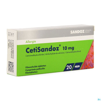 Cetirizine sandoz 10mg comp 20 x 10mg