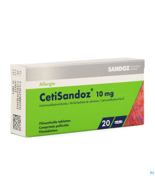Cetirizine sandoz 10mg comp 20 x 10mg