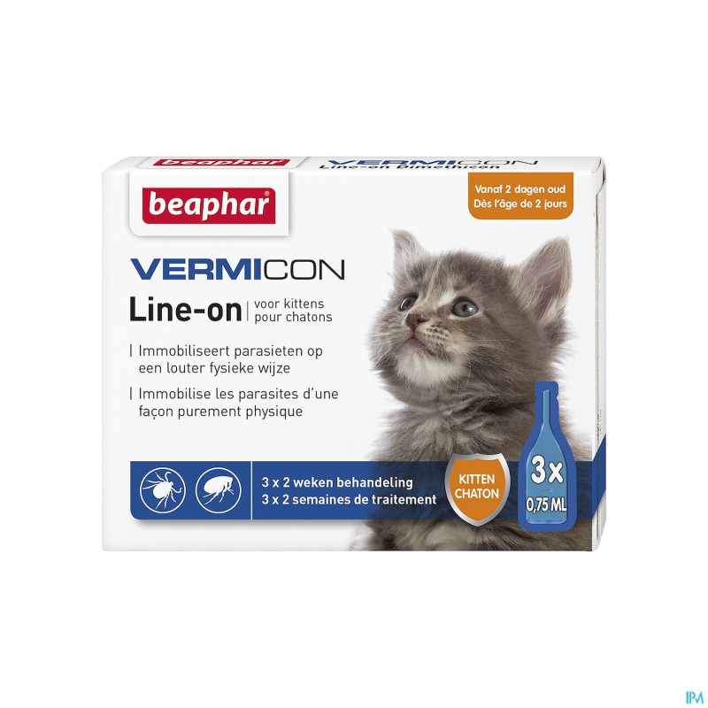 Beaphar vermicon line-on chaton    3x0,75ml