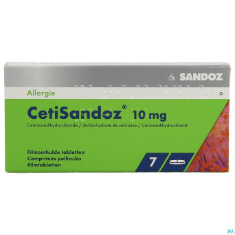 Cetisandoz sandoz comp  7 x 10 mg