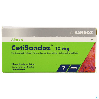 Cetisandoz sandoz comp  7 x 10 mg