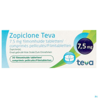 Zopiclone teva 7,5mg tabl 30 x 7,5 mg