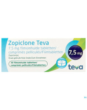 Zopiclone teva 7,5mg tabl 30 x 7,5 mg