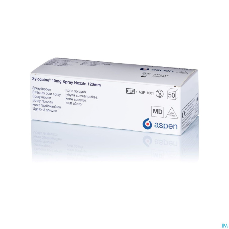 Xylocaine n/ster. embouts/doppen 50 - 120 mm