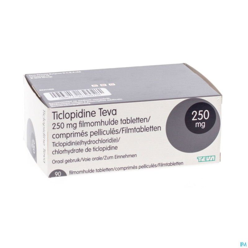 Ticlopidine teva 250 mg tabl.90