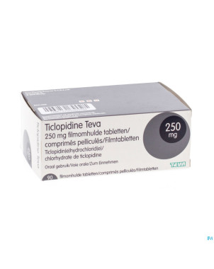 Ticlopidine teva 250 mg tabl.90