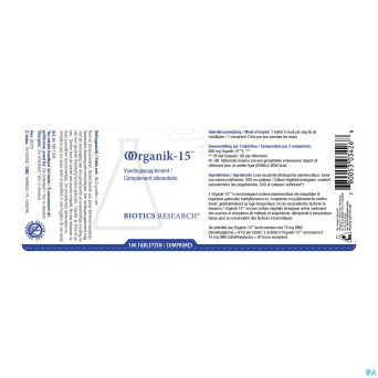 Organik 15  biotics    comp 100