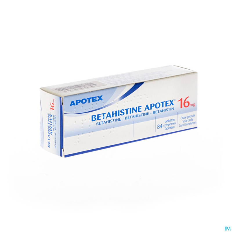 Betahistine apotex 16 mg tabl.  84 x 16 mg