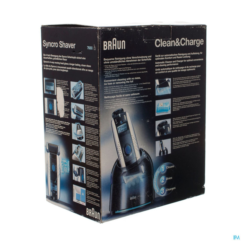 Braun syncro clean & charge rasoir elec.homme 7680