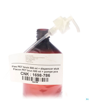 Flacon pet brun + dispenser    500ml pontos