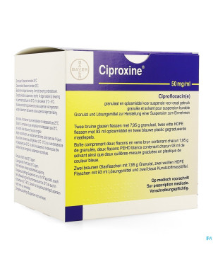 Ciproxine susp orale 2x100ml 250mg/5ml