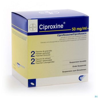 Ciproxine susp orale 2x100ml 250mg/5ml