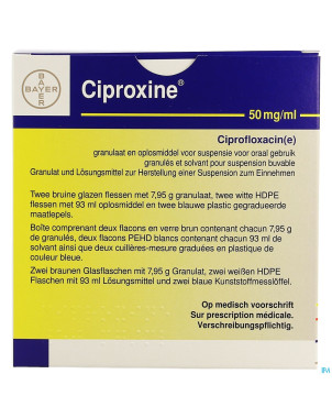 Ciproxine susp orale 2x100ml 250mg/5ml